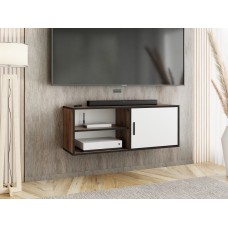Atvērts TV galdiņš ROJO 2, Zelts craft/Balts
